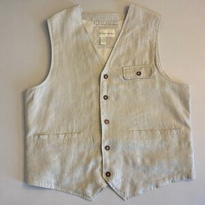 The Territory Ahead Men's Linen Vest in Light Beige